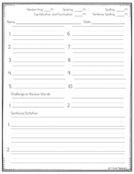 Spelling Test Forms Grades 1-3 FREEBIE 2 Spelling Test Forms Grades 1-3 FREEBIE 1
