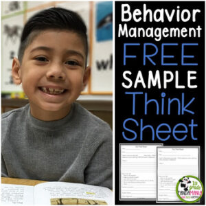 Behavior Management Think Sheet FREEBIE Sample