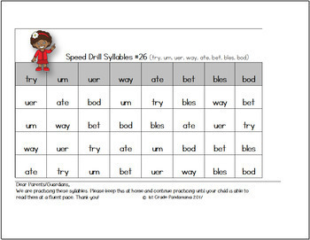 Syllables Fluency Speed Drills {320 Syllables} 3 Syllables Fluency Speed Drills {320 Syllables} 2