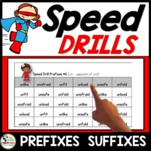 Prefixes and Suffixes Fluency Speed Drills