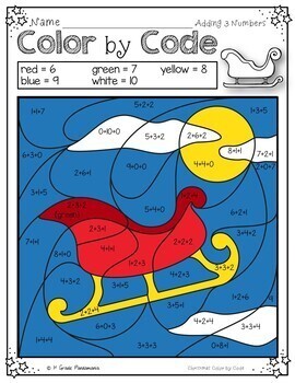 Color by Number Christmas Holiday Coloring Activities Color By Code Basic Math 4 Color by Number Christmas Holiday Coloring Activities Color By Code Basic Math 3