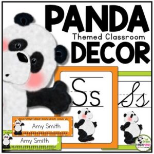 Back to School Bulletin Board Panda Themed Decor (Editable Labels & Name Tags)