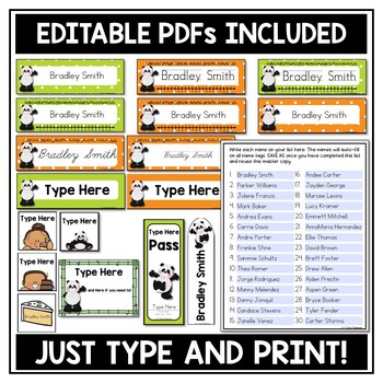 Back to School Bulletin Board Panda Themed Decor (Editable Labels & Name Tags) 4 Back to School Bulletin Board Panda Themed Decor (Editable Labels & Name Tags) 3