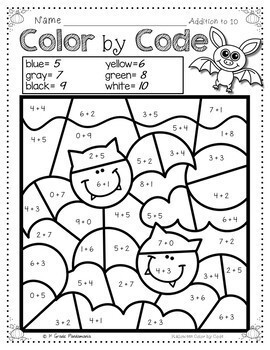Color by Number Halloween Coloring Activities Color By Code using Basic Math 2 Color by Number Halloween Coloring Activities Color By Code using Basic Math 1