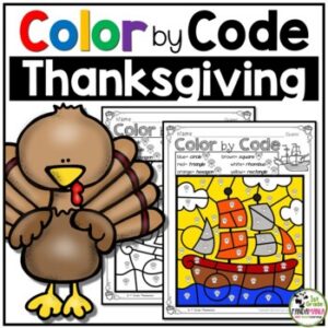 Thanksgiving Activities Color by Number Basic Math