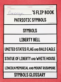 U.S. Symbols - Patriotic American Symbols a Primary Grades Civics FLIP Book 2 U.S. Symbols - Patriotic American Symbols a Primary Grades Civics FLIP Book 1