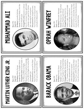 Black History Month Bulletin Board Posters Biographies Trading Card 4 Black History Month Bulletin Board Posters Biographies Trading Card 3