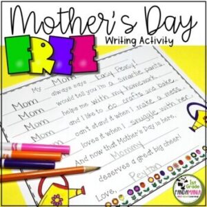Mother's Day FREE Writing Activity K-2 FILLABLE PDF Option