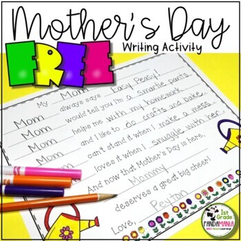 Mother's Day FREE Writing Activity K-2 FILLABLE PDF Option 1 Mother's Day FREE Writing Activity K-2 FILLABLE PDF Option