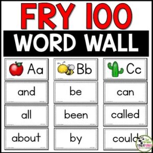 Fry Sight Words Word Wall for First 100 Fry Words