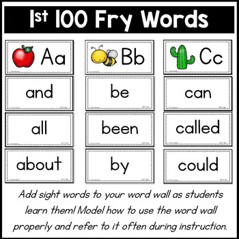 Fry Sight Words Word Wall for First 100 Fry Words 3 Fry Sight Words Word Wall for First 100 Fry Words 2