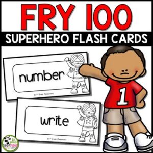Fry Sight Words Flash Cards (Superhero) for First 100 Fry Words