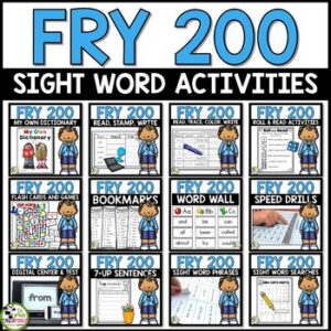 Fry Sight Words Activities Assessment & Centers for First 200 Sight Words BUNDLE