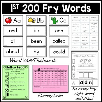 Fry Sight Words Activities Assessment & Centers for First 200 Sight Words BUNDLE 2 Fry Sight Words Activities Assessment & Centers for First 200 Sight Words BUNDLE 1