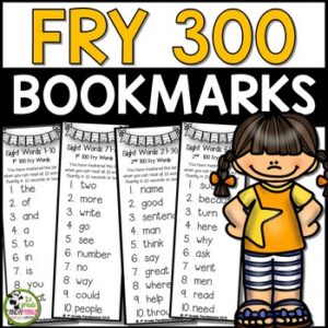 Fry Words Mastery Bookmarks for First 300 Fry Sight Words