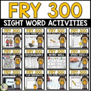 Fry Sight Words Activities Assessment & Centers First 300 Words BUNDLE