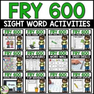 Fry Sight Words Activities Assessment Centers First 600 Sight Words BUNDLE