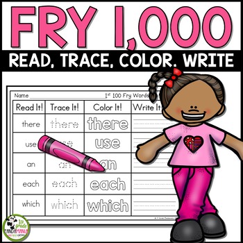 Fry Sight Words Literacy Center Read, Trace, Color, Write ALL 1,000 Sight Words 1 Fry Sight Words Literacy Center Read