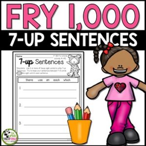 Fry Sight Words 7-up Sentence Writing Using ALL 1