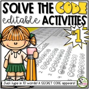 Spelling Activities for Any List of Words Solve The Code 10 Words #1