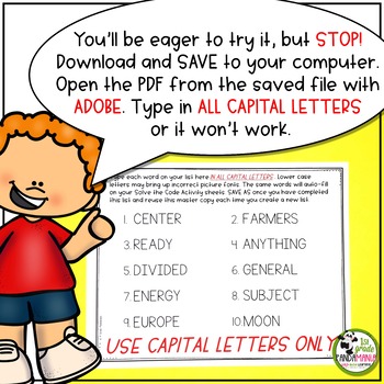 Spelling Activities for Any List of Words Solve The Code BUNDLE 2 Spelling Activities for Any List of Words Solve The Code BUNDLE 1