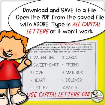 Valentine Spelling Activity for Any List of Words Solve The Code FREE 2 Valentine Spelling Activity for Any List of Words Solve The Code FREE 1