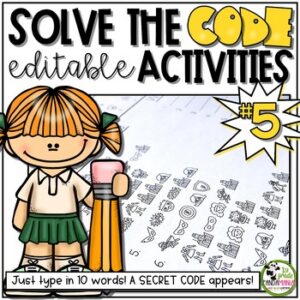 Spelling Activities for Any List of Words Solve The Code 10 Words #5
