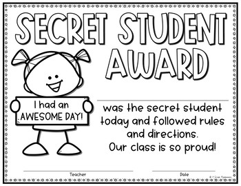 Secret Student Awards FREE! 4 Secret Student Awards FREE! 3
