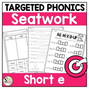 Short Vowel Worksheets Short e Phonics Activities Science of Reading Aligned