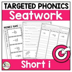 Short Vowel Worksheets Short i Phonics Activities Science of Reading Aligned