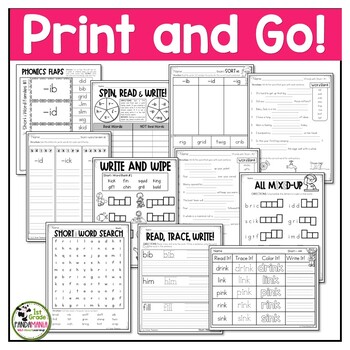 Short Vowel Worksheets Short i Phonics Activities Science of Reading Aligned 2 Short Vowel Worksheets Short i Phonics Activities Science of Reading Aligned 1