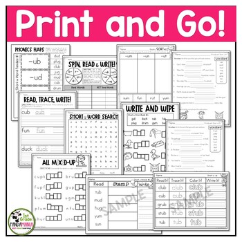 Short Vowel Worksheets Short u Phonics Activities Science of Reading Aligned 2 Short Vowel Worksheets Short u Phonics Activities Science of Reading Aligned 1