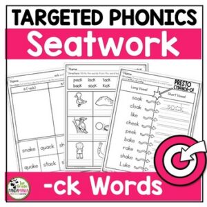 ck Worksheets Phonics Science of Reading Aligned Activities