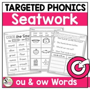 ou and ow Words Worksheets Phonics Science of Reading Aligned Activities