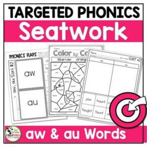 au and aw Words Worksheets Phonics Science of Reading Aligned Activities
