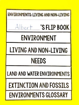 Living and Non-Living Things Characteristics and Environments Science FLIP Book 2 Living and Non-Living Things Characteristics and Environments Science FLIP Book 1