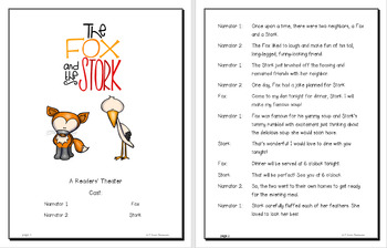Readers Theater Script The Fox and the Stork, Aesop's Fables and Folktales 2 Aesop's Fables and Folktales