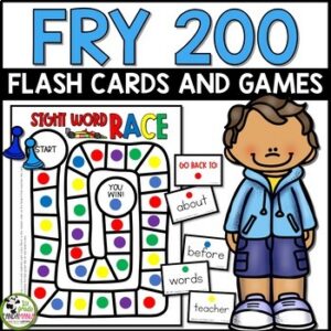Fry Word Flash Card Games and Centers for First 200 Fry Sight Words