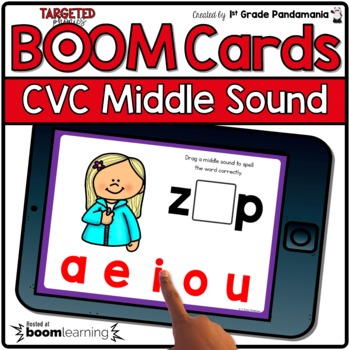 Phonics CVC Middle Sound Digital Task Cards BOOM CARDS 1 Phonics CVC Middle Sound Digital Task Cards BOOM CARDS