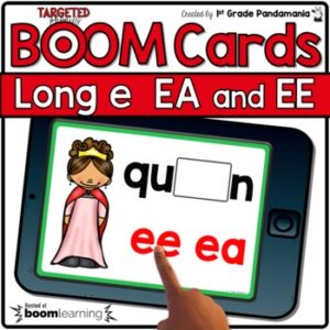Phonics EA and EE Digital Task Cards BOOM CARDS