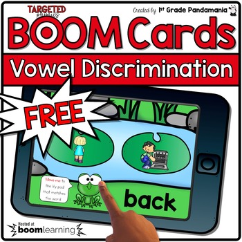 Phonics Vowel Discrimination Digital FREEBIE BOOM CARDS 1 Phonics Vowel Discrimination Digital FREEBIE BOOM CARDS