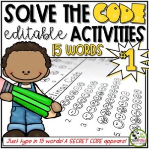 Spelling Activities for Any List of Words Solve The Code 15 Words #1