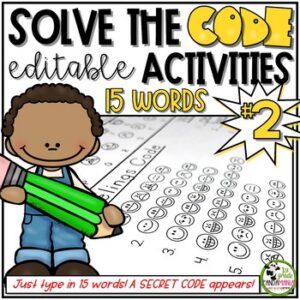 Spelling Activities for Any List of Words Solve The Code 15 Words #2