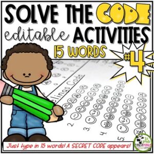 Spelling Activities for Any List of Words Solve The Code 15 Words #4