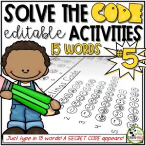 Spelling Activities for Any List of Words Solve The Code 15 Words #5