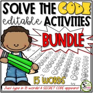 Spelling Activities for Any List of Words Solve The Code 15 Words BUNDLE