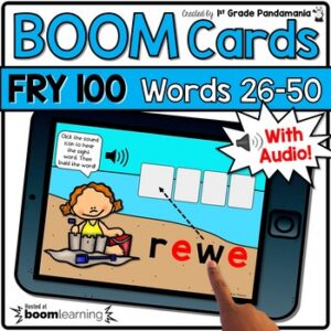 Fry 100 Sight Words BOOM CARDS Words 26-50 Digital Centers