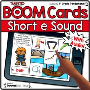 Phonics Short e Vowel Digital Pirate-Theme BOOM CARDS
