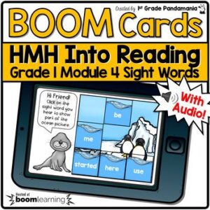 HMH Into Reading Grade 1 BOOM CARDS Module 4 Sight Words Ocean Theme