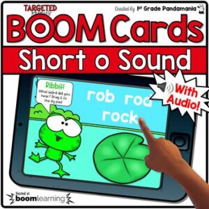 Phonics Short o Vowel Digital Frog Theme BOOM CARDS
